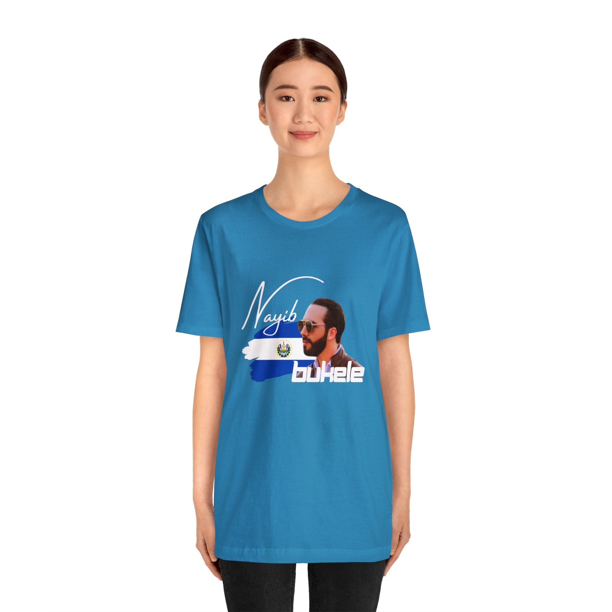 Nayib Bukele Presidente de El Salvador with Flag | Unisex T-shirt | 100% Cotton | El Salvador T-Shirt | Perfect Gift for Any Occasion - NY GIftcraft