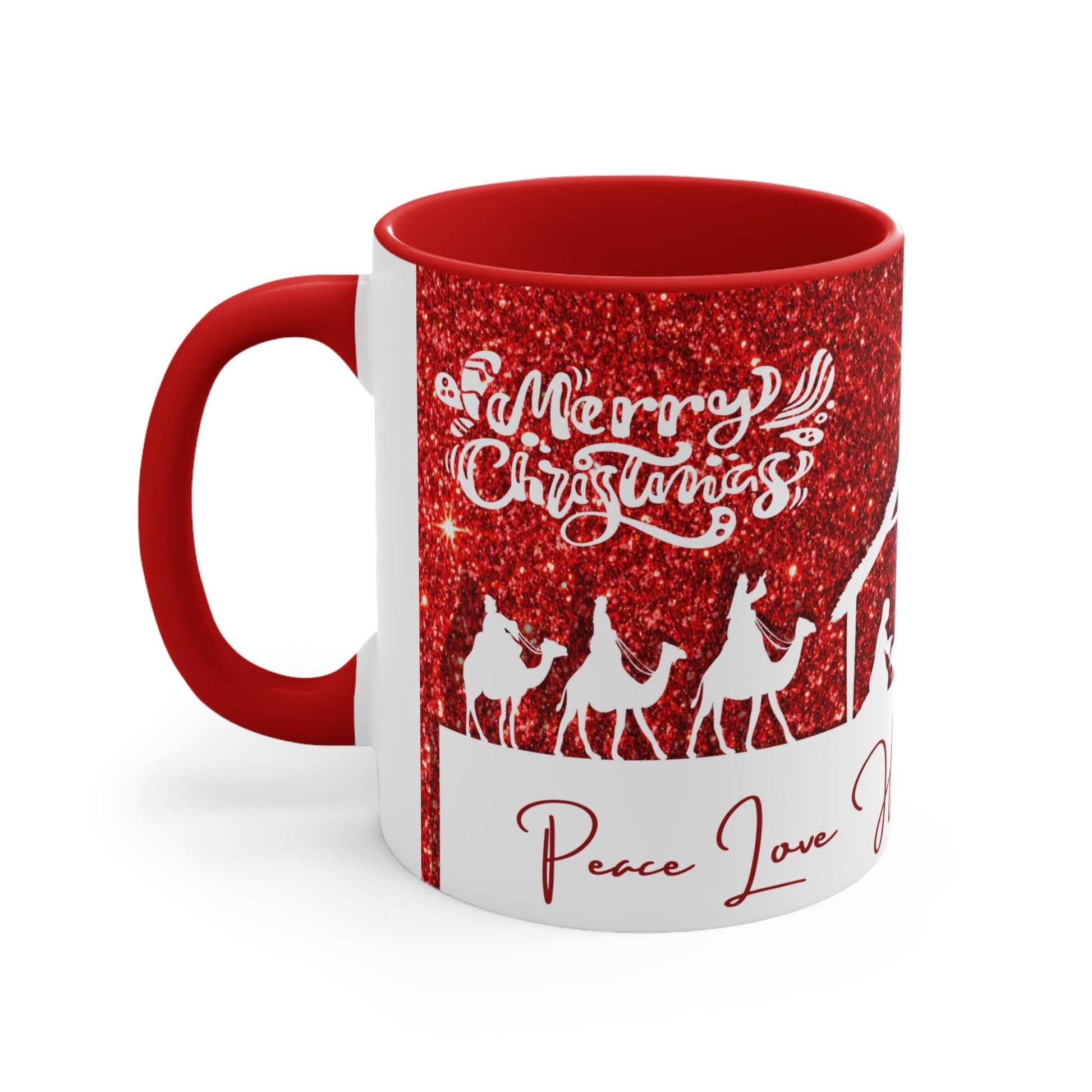 Peace, Love, Health & Prosperity, Merry Christmas, Ceramic Mug 11 oz, for hot drinks. Microwave and Dishwasher Resistant. - NY GIftcraft