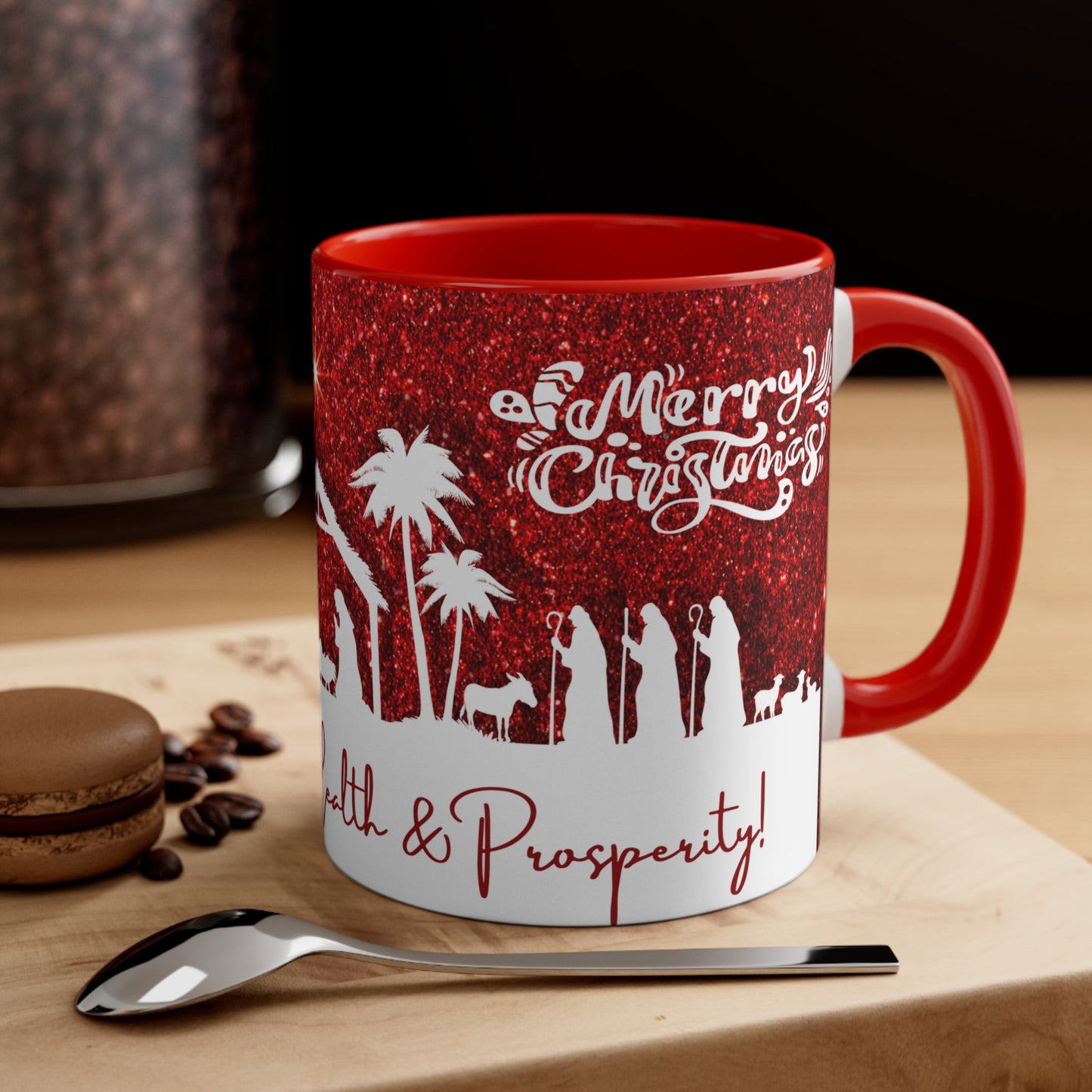 Peace, Love, Health & Prosperity, Merry Christmas, Ceramic Mug 11 oz, for hot drinks. Microwave and Dishwasher Resistant. - NY GIftcraft