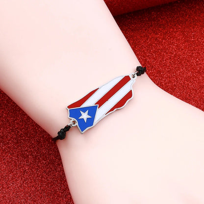 Puerto Rico Map Flag Bracelet Jewelry Stainless Steel PR Puerto Ricans Party Jewelry Gifts - NY GIftcraft