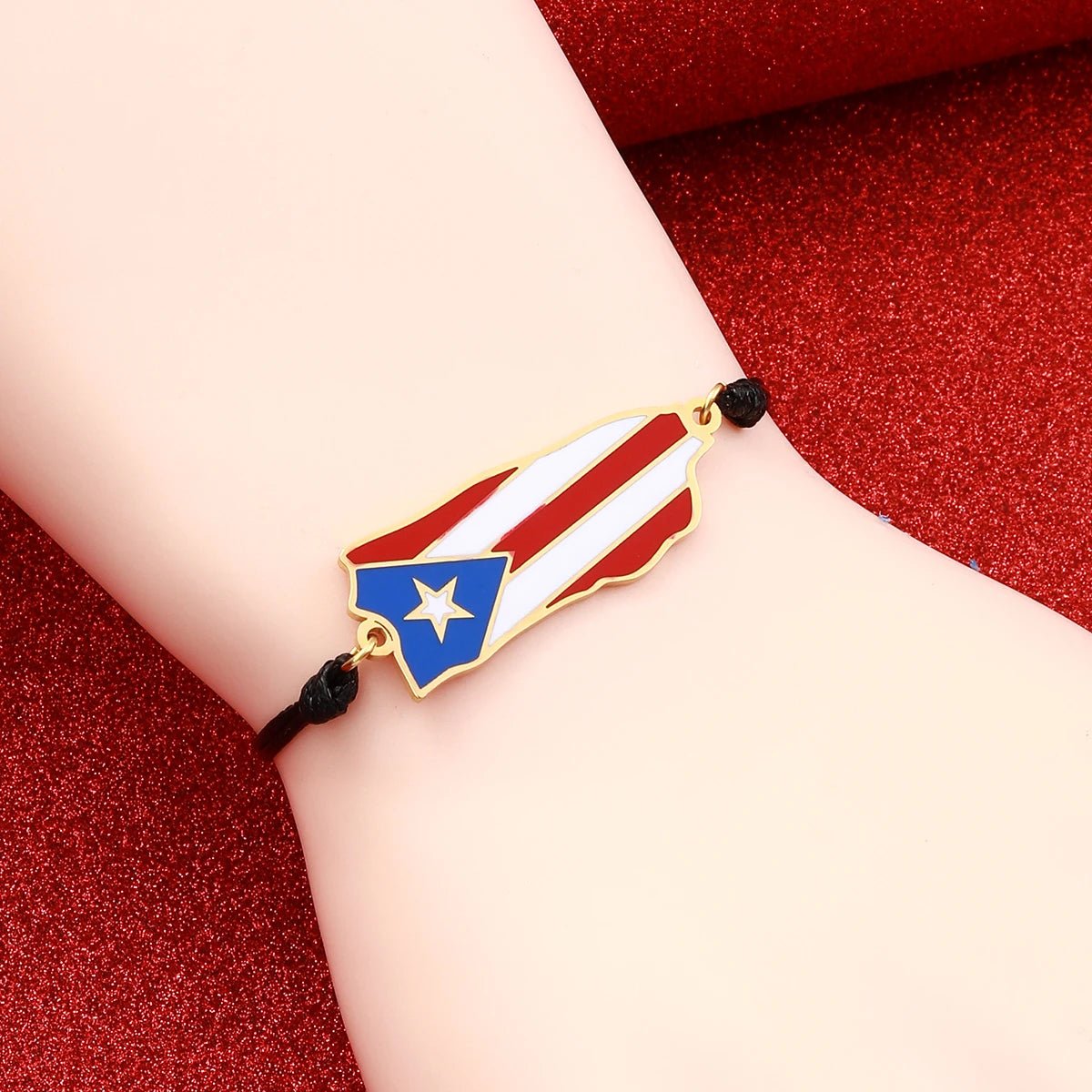 Puerto Rico Map Flag Bracelet Jewelry Stainless Steel PR Puerto Ricans Party Jewelry Gifts - NY GIftcraft