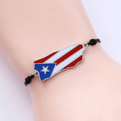 Puerto Rico Map Flag Bracelet Jewelry Stainless Steel PR Puerto Ricans Party Jewelry Gifts - NY GIftcraft