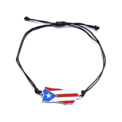 Puerto Rico Map Flag Bracelet Jewelry Stainless Steel PR Puerto Ricans Party Jewelry Gifts - NY GIftcraft