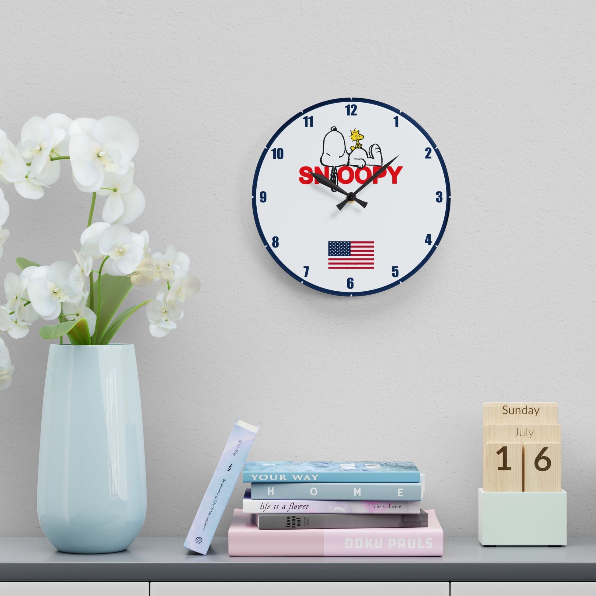 Snoopy Acrylic Wall Clock, Two size - NY GIftcraft