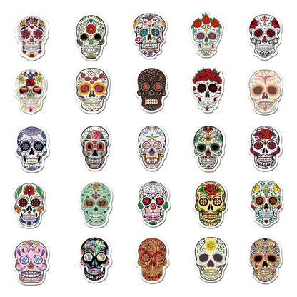 Waterproof Mexico Day of the Dead Party Stickers 50Pcs - NY GIftcraft